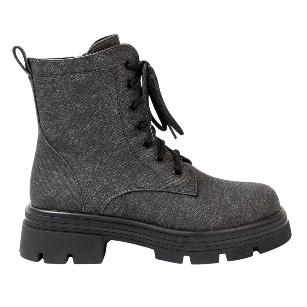 Miso Womens/Ladies Bella Low Block Heel Biker Boots / Black
